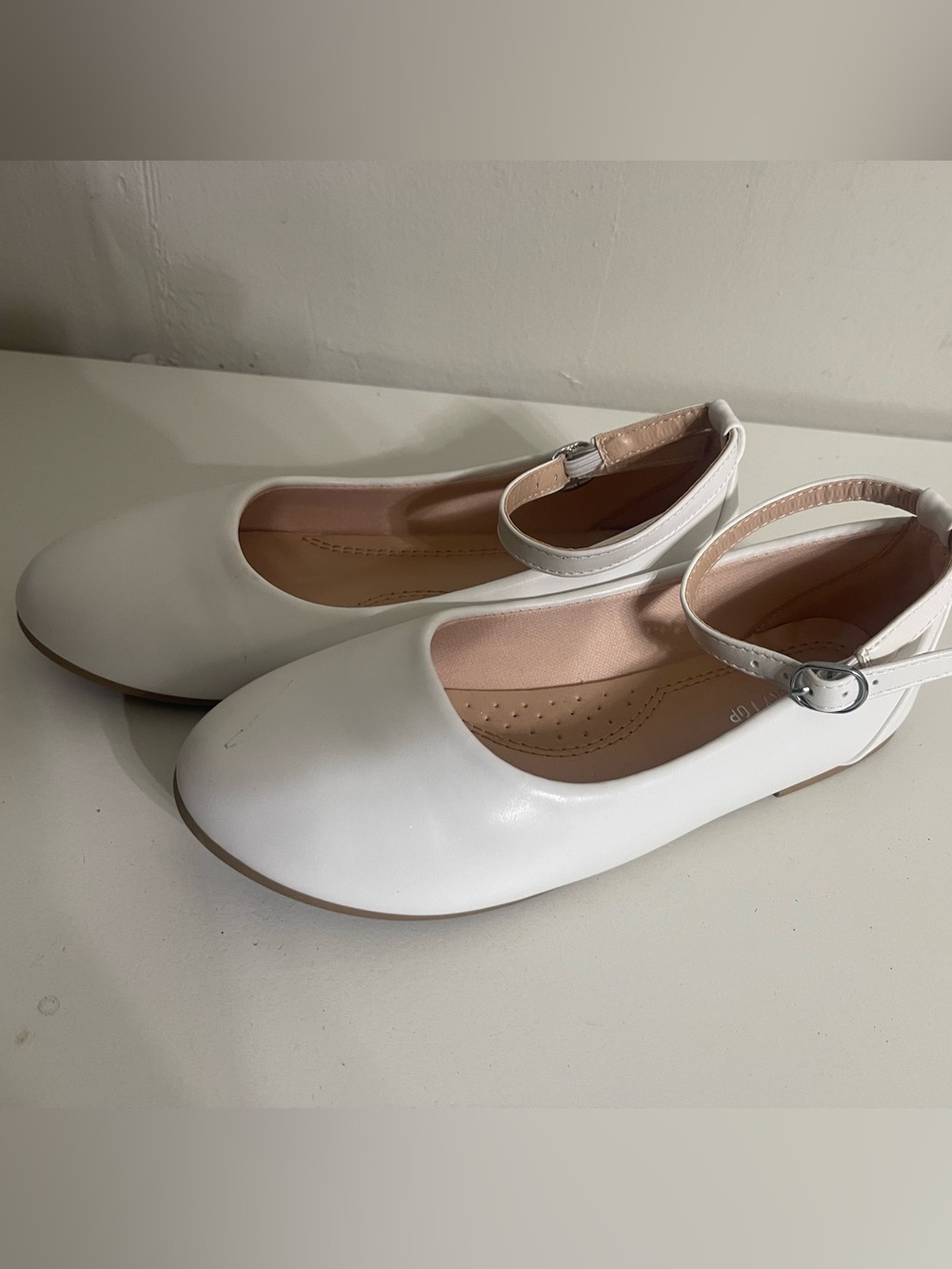 Lucky Top Girls White Mary Jane Ankle Strap Dress Flats Size‎ 3